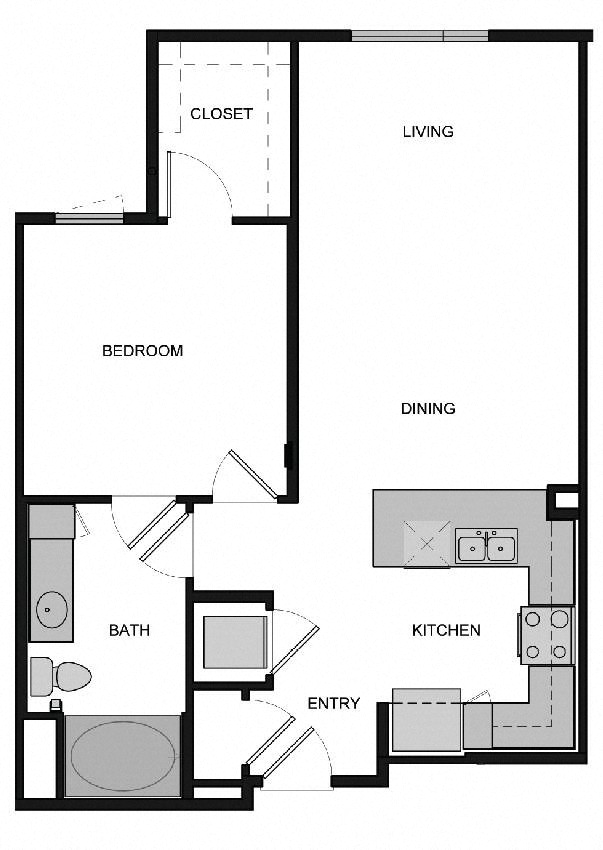 A5 One Bedroom Floorplan Image